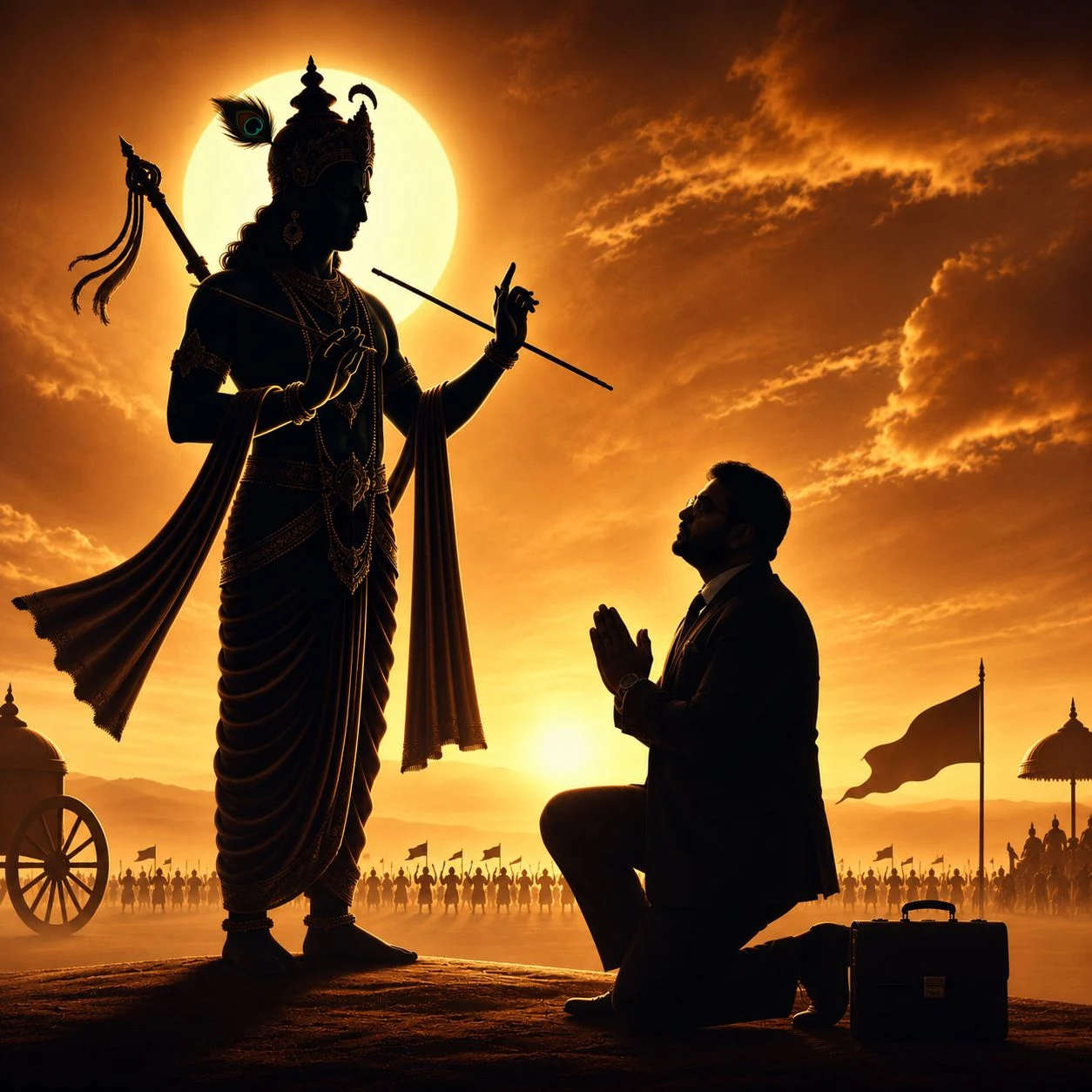Bhagavad Gita Motto Illustration